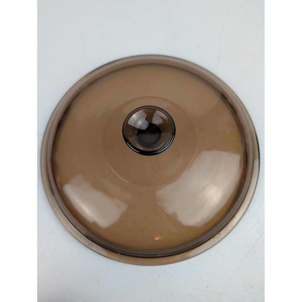 Pyrex Corning Visions 30 Large Brown Amber Glass Round Replacement Lid 10.5” USA